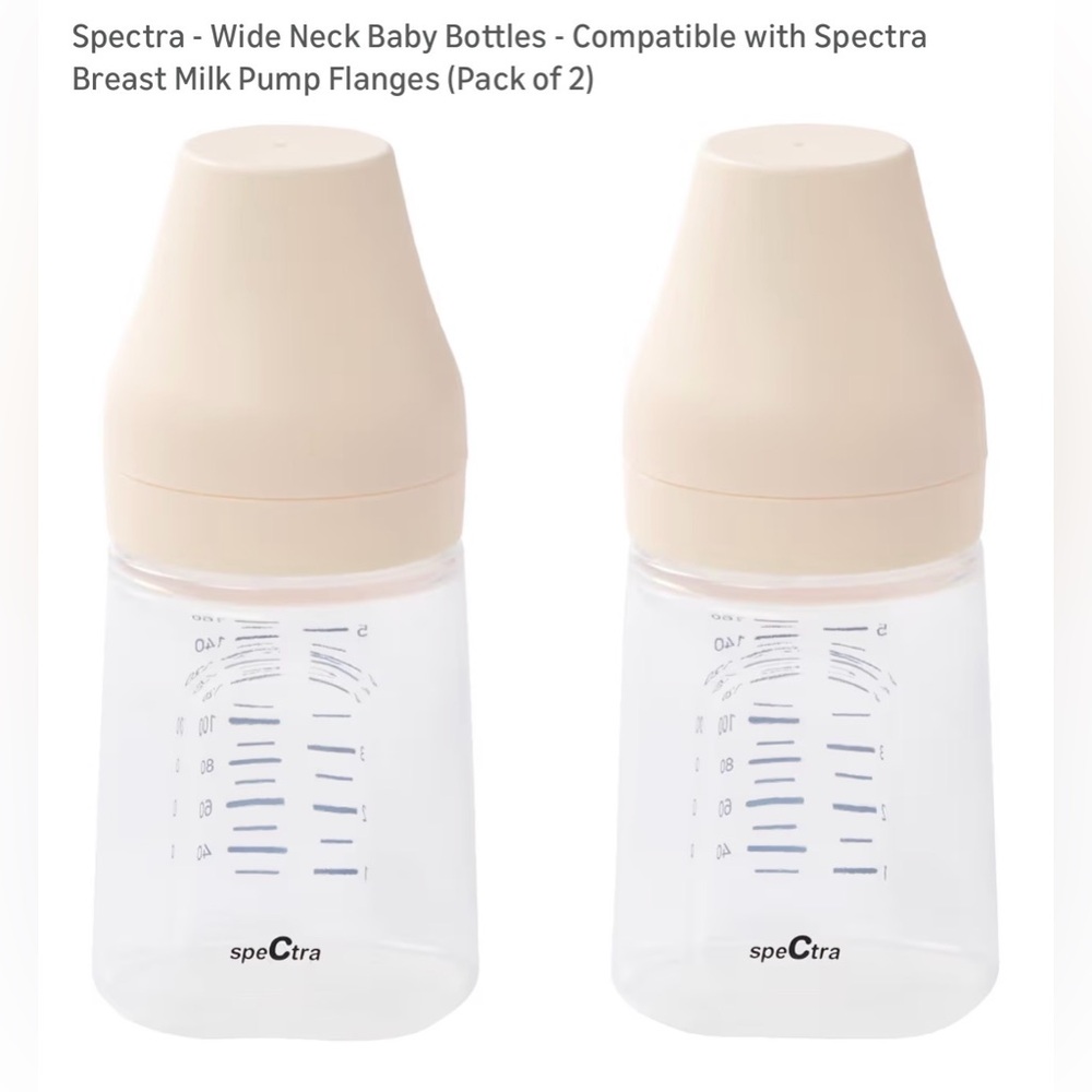 Spectra Baby Bottles with Cream Lids